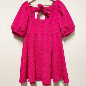 Free People Violet Mini Dress in Fuchsia Womens Size Medium Tie Back NWT